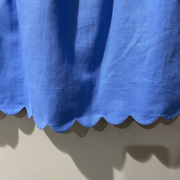 J crew Blue Scalloped Linen Skirt size 0 - Picture 2 of 7
